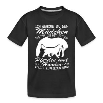 Hunden völlig zufrieden - Kinder Premium Bio T-Shirt - Schwarz - Vorne