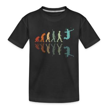 Badminton Evolution - Kinder Premium Bio T-Shirt - Schwarz - Vorne