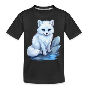 Arctic Fox Just a Kids Who Loves Arctic Foxes - Kids' Premium Organic T-Shirt - black - Front