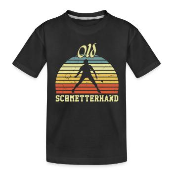 Old Schmetterhand Badminton - Kids' Premium Organic T-Shirt - black - Front