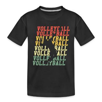 Joueurs de volley-ball vintage - T-shirt bio Premium Enfant - noir - Devant