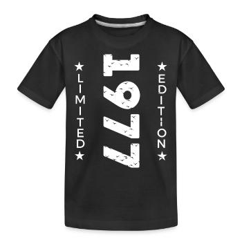 1977 LIMITIERTE AUFLAGE - Kinder Premium Bio T-Shirt - Schwarz - Vorne