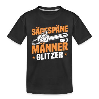 Sägespäne sind Männer Glitzer - Kinder Premium Bio T-Shirt - Schwarz - Vorne