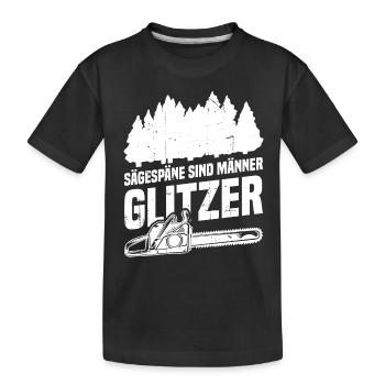Sägespäne sind Männer Glitzer - Kinder Premium Bio T-Shirt - Schwarz - Vorne