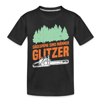 Sägespäne sind Männer Glitzer - Kinder Premium Bio T-Shirt - Schwarz - Vorne