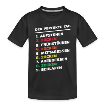 La journée parfaite pour jouer - T-shirt bio Premium Enfant - noir - Devant