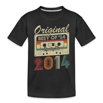 Original 2014 Jahrgang Geburtstag Geschenkidee - Kinder Premium Bio T-Shirt - Schwarz - Vorne
