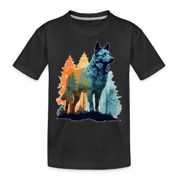 Hund in der Wildnis - Kinder Premium Bio T-Shirt - Schwarz - Vorne