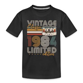 Vintage 1984 Birthday Gift Vintage Retro - Kids' Premium Organic T-Shirt - black - Front