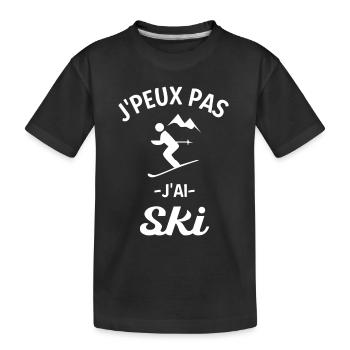 Je peux pas j ai ski - T-shirt bio Premium Enfant - noir - Devant