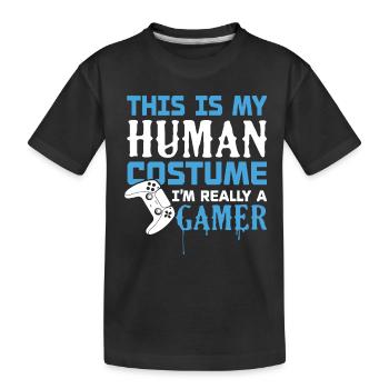 I'm really a gamer - Kids' Premium Organic T-Shirt - black - Front