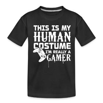 I'm really a gamer - Kids' Premium Organic T-Shirt - black - Front