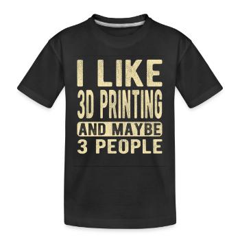 3D-Druck Spruch - Kinder Premium Bio T-Shirt - Schwarz - Vorne