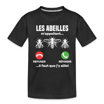 Les abeilles m appellent... - T-shirt bio Premium Enfant - noir - Devant