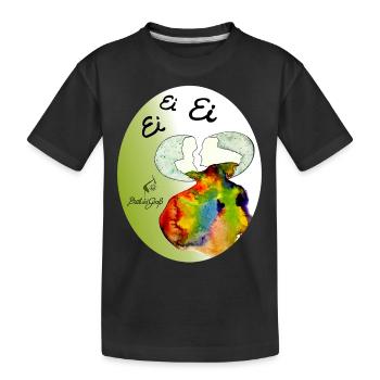Ei Ei Ei Regenbogenei - Kinder Premium Bio T-Shirt - Schwarz - Vorne