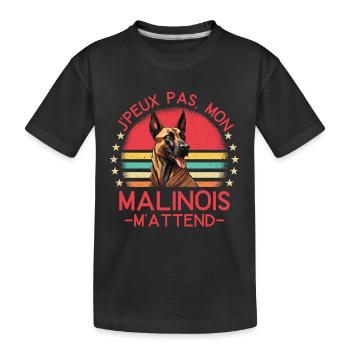 berger belge malinois chien doux - T-shirt bio Premium Enfant - noir - Devant