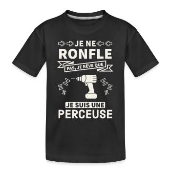 Idée cadeau bricoleur perceuse 2 - T-shirt bio Premium Enfant - noir - Devant