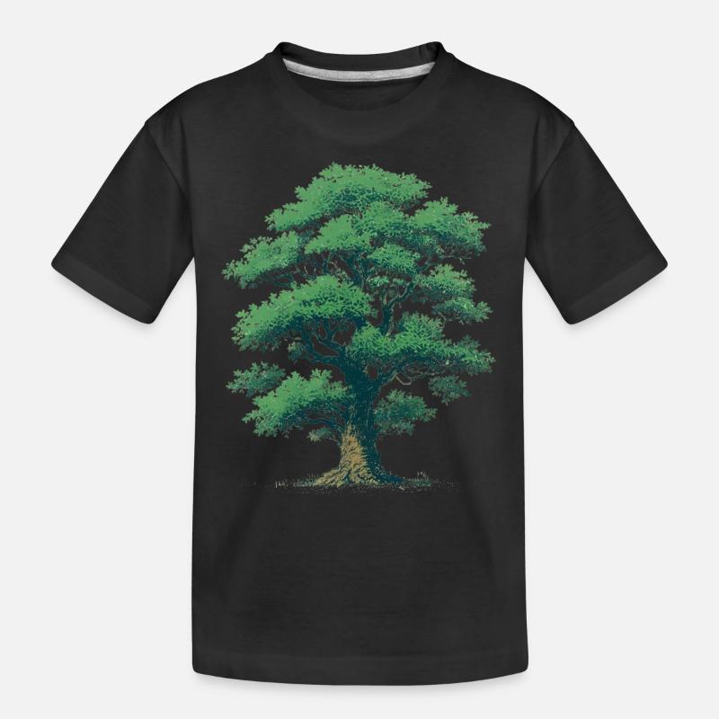 Baum - Kinder Premium Bio T-Shirt - Schwarz