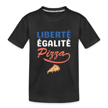 Liberté égalité pizza - T-shirt bio Premium Enfant - noir - Devant