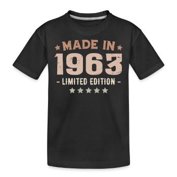 Hergestellt 1963 Geburtstagsgeschenk 1963 Jahrgang 1963 - Kinder Premium Bio T-Shirt - Schwarz - Vorne