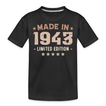 Hergestellt 1943 Geburtstagsgeschenk 1943 Jahrgang 1943 - Kinder Premium Bio T-Shirt - Schwarz - Vorne