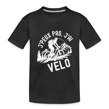 Je peux pas j ai vélo - T-shirt bio Premium Enfant - noir - Devant