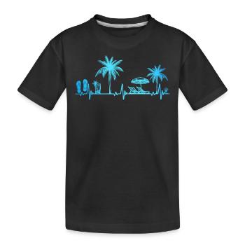Heartbeat Palm Tree Glass Flipp Flop Summer Lover - T-shirt bio Premium Enfant - noir - Devant
