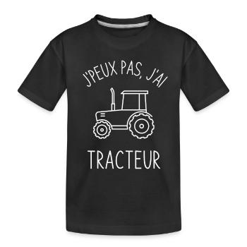 Tracteur agriculteur - T-shirt bio Premium Enfant - noir - Devant