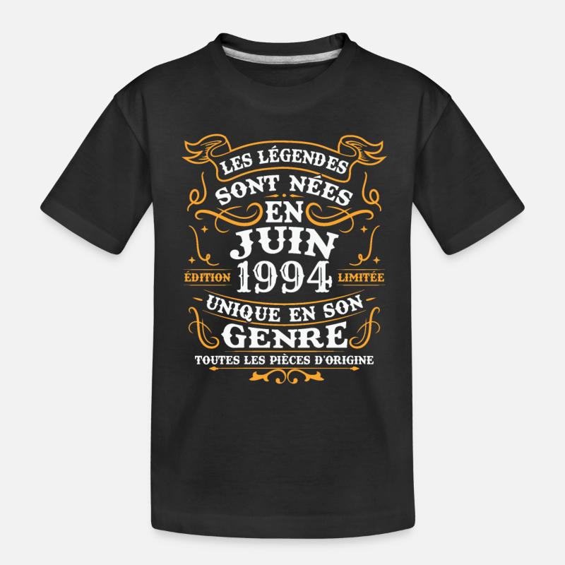 Vintage Juni 1994 Retro Jubiläumsgeschenk - Kinder Premium Bio T-Shirt - Schwarz