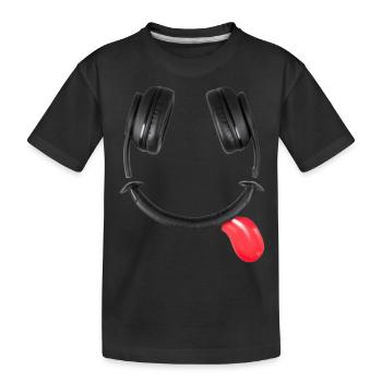 Casque souriant #lovely toons - T-shirt bio Premium Enfant - noir - Devant