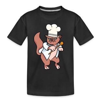 Grim Cook Cat Cats Cooks Cook Cook - Kids' Premium Organic T-Shirt - black - Front