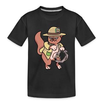 Cat Wild West Cowboy Ranch Lasso Hippie - Kids' Premium Organic T-Shirt - black - Front