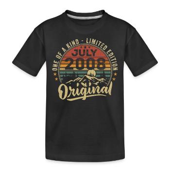 July 2008 Original 2008 July 2008 Gift - Kids' Premium Organic T-Shirt - black - Front
