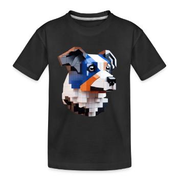 border collie art - T-shirt bio Premium Enfant - noir - Devant