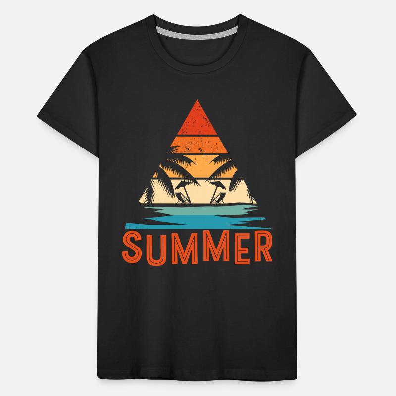 Summer vibes palm tree Kids' Premium Organic T-Shirt