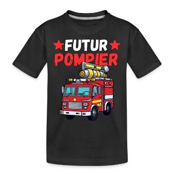 Futur Pompier - T-shirt bio Premium Enfant - noir - Devant