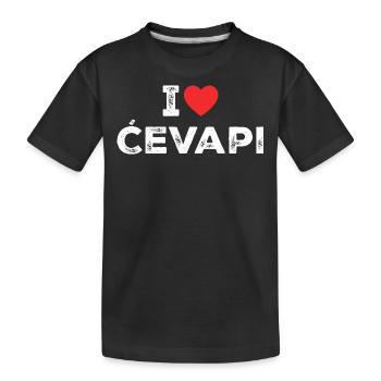 I Love Cevapi - I Heart Cevapi - Balkan Food - T-shirt bio Premium Enfant - noir - Devant