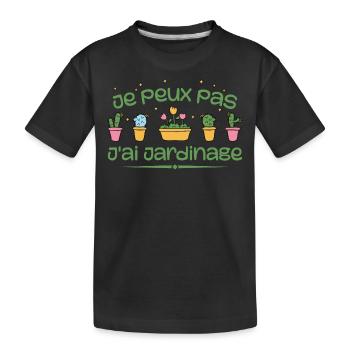 Ich kann keine Gartenarbeit haben - Kinder Premium Bio T-Shirt - Schwarz - Vorne