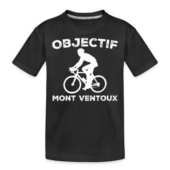 Objekt: Mont Ventoux Radfahrer Vélo - Kinder Premium Bio T-Shirt - Schwarz - Vorne