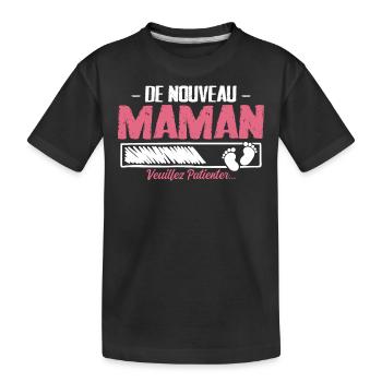 Femme Maman Cadeau Nouvelle Naissance Future - T-shirt bio Premium Enfant - noir - Devant