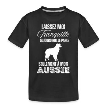 Chien de race aussie berger australien - T-shirt bio Premium Enfant - noir - Devant
