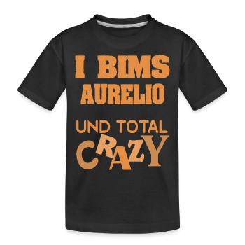 Vorname Aurelio - Kinder Premium Bio T-Shirt - Schwarz - Vorne