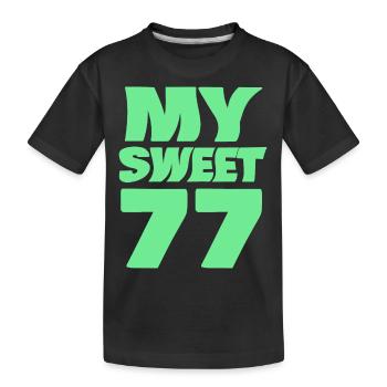 77 - Kids' Premium Organic T-Shirt - black - Front