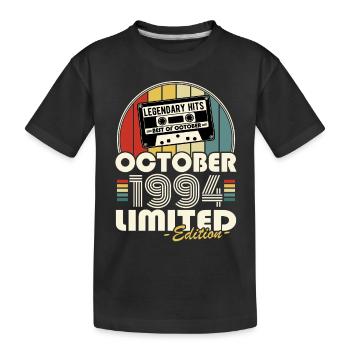 Legendary since October 1994 vintage birthday - Kids' Premium Organic T-Shirt - black - Front