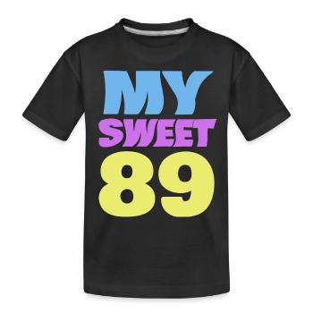 Sweet 89 - Kids' Premium Organic T-Shirt - black - Front