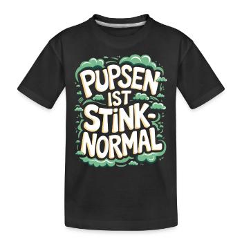 Furzen Spruch Pupsen Stinken Furz Geschenk - Kinder Premium Bio T-Shirt - Schwarz - Vorne