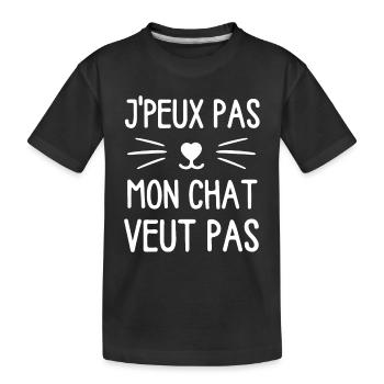 Humour chat chaton doux - T-shirt bio Premium Enfant - noir - Devant