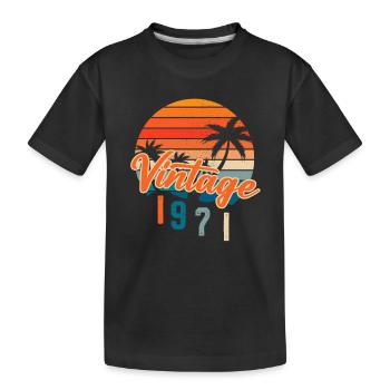 Vintage 1971 rétro - T-shirt bio Premium Enfant - noir - Devant