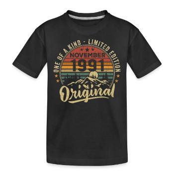Millésime Novembre 1991 Cadeau Rétro Novembre 1991 - T-shirt bio Premium Enfant - noir - Devant