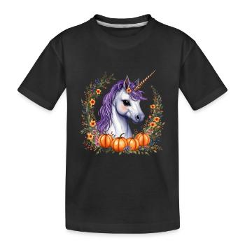 Poney d’Halloween - T-shirt bio Premium Enfant - noir - Devant